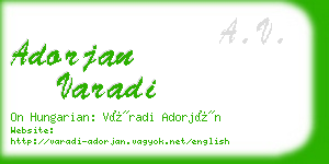 adorjan varadi business card